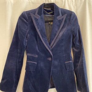 Zara navy velvet blazer